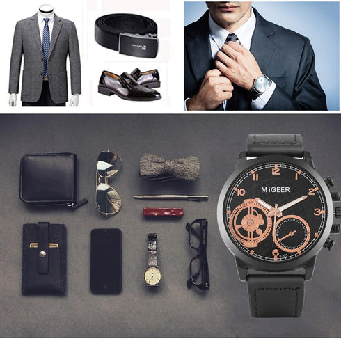 Coffret cadeau homme: Montre + Lunettes + Portefeuille